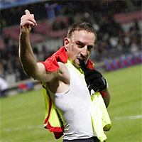Франк Рибери (Бавария) после победного матча Лиги чемпионов с Лионом