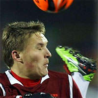 Александр Бухаров (Рубин) в первом матче 1/16 финала Лиги Европы