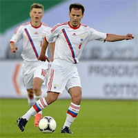 Андрей Аршавин и Константин Зырянов в товарищеской игре против Италии